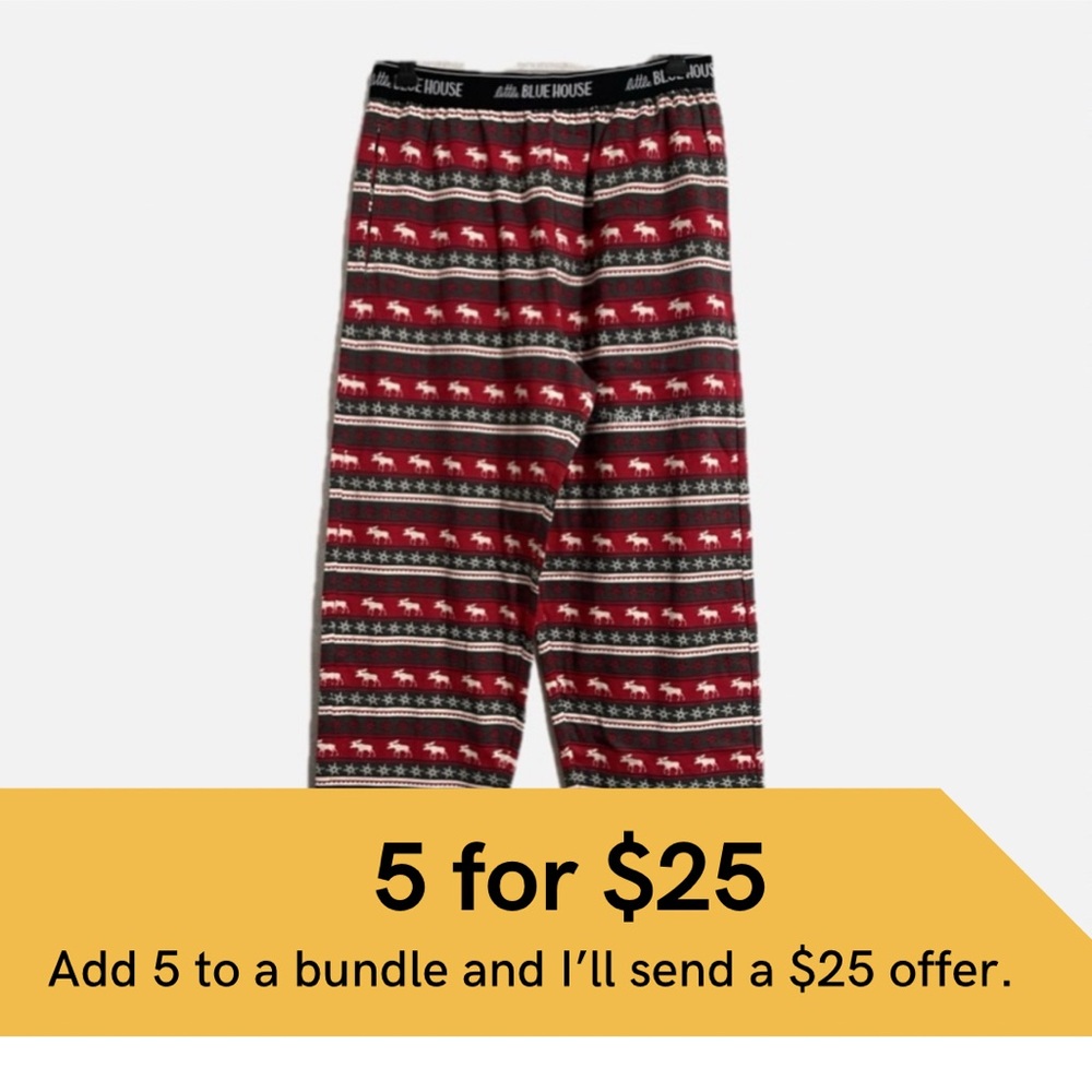 Little Blue House Moose Print Pajama Bottoms